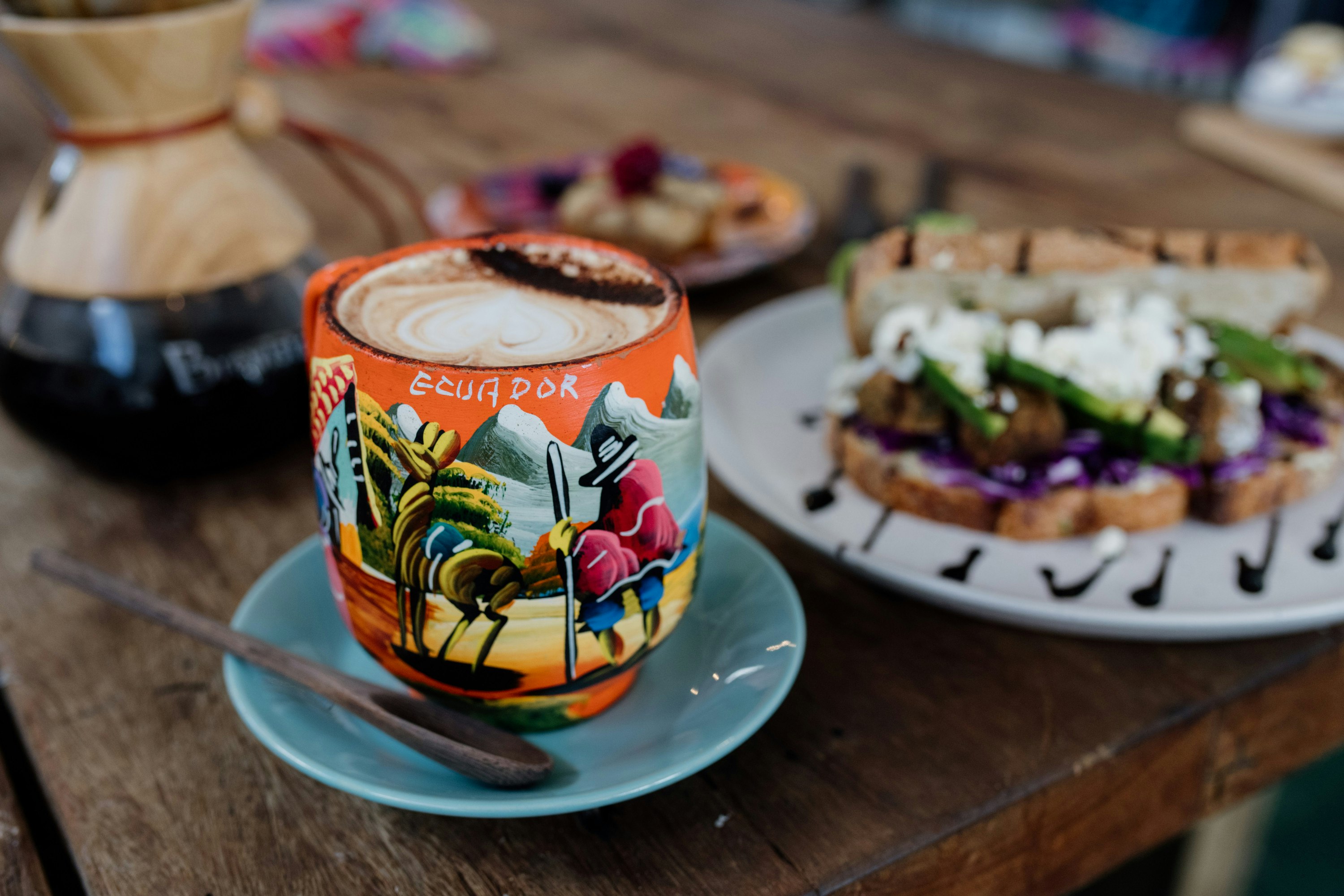 a colourful cup that says 'ecuador'